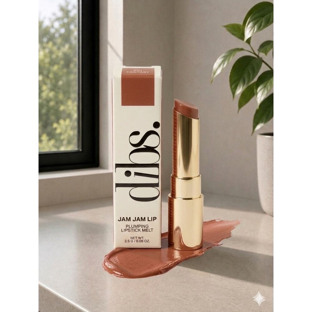 $26 New DIBS Beauty Jam Jam Lip Plumping Lipstick Melt Fig Fantasy